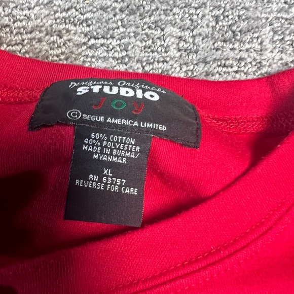 Vintage Studio joy Long Sleeve Christmas T-shirt Embroidered Detail Xl - Picture 4 of 8